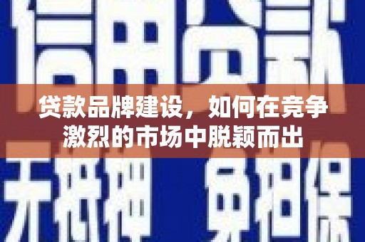 乳源贷款品牌建设，如何在竞争激烈的市场中脱颖而出
