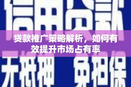乳源贷款推广策略解析，如何有效提升市场占有率