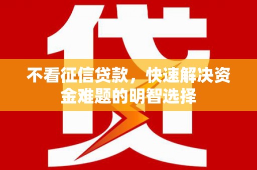乳源不看征信贷款，快速解决资金难题的明智选择