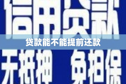 乳源贷款能不能提前还款
