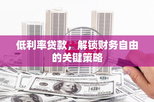乳源低利率贷款，解锁财务自由的关键策略