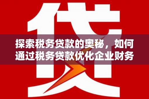乳源探索税务贷款的奥秘，如何通过税务贷款优化企业财务