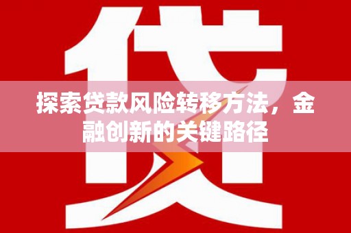 乳源探索贷款风险转移方法，金融创新的关键路径