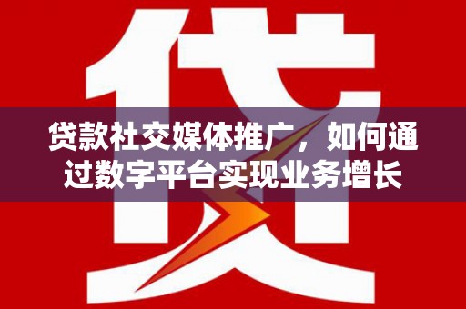 乳源贷款社交媒体推广，如何通过数字平台实现业务增长