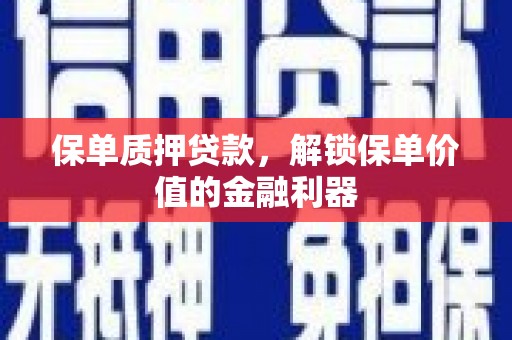 乳源保单质押贷款，解锁保单价值的金融利器