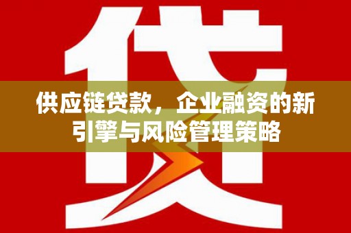 乳源供应链贷款，企业融资的新引擎与风险管理策略