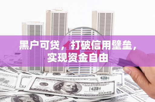 乳源黑户可贷，打破信用壁垒，实现资金自由