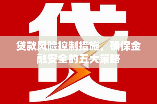 乳源贷款风险控制措施，确保金融安全的五大策略