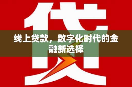 乳源线上贷款，数字化时代的金融新选择