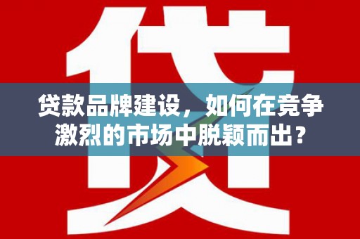 乳源贷款品牌建设，如何在竞争激烈的市场中脱颖而出？