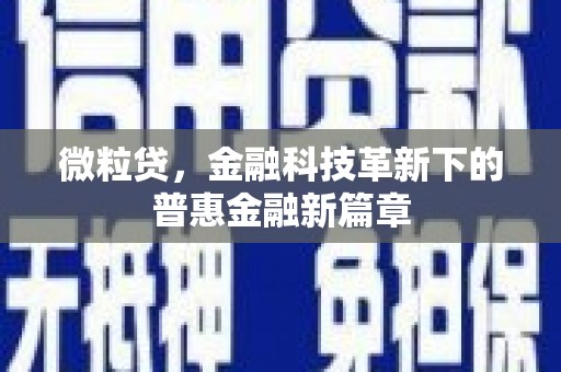 乳源微粒贷，金融科技革新下的普惠金融新篇章